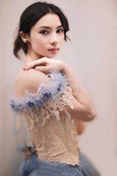 Lace Floral Corset - Celeste